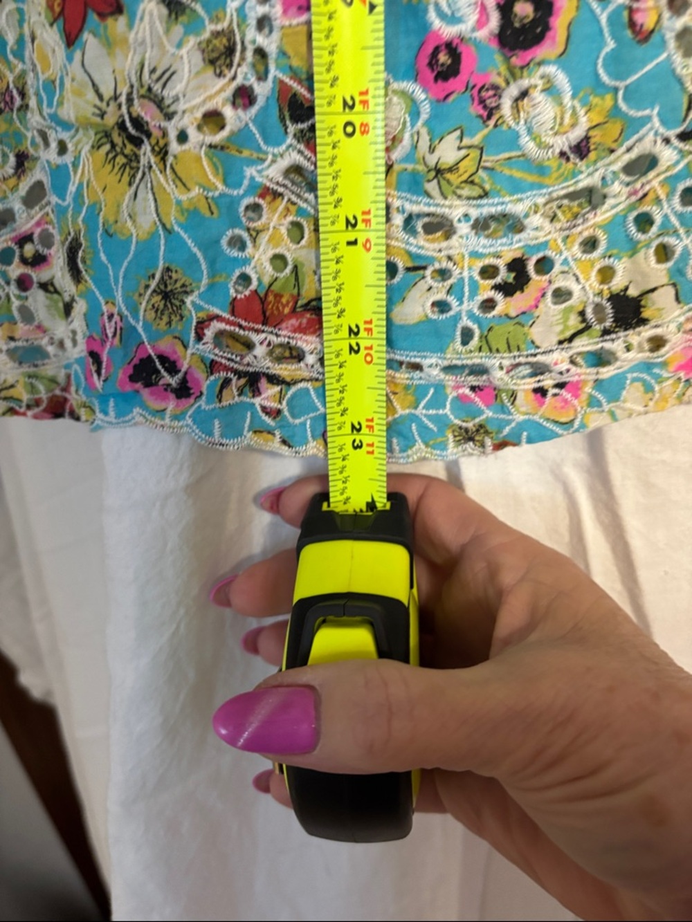 Relativity Turquoise Floral Tassel Tie Tunic - Picture 4 of 5